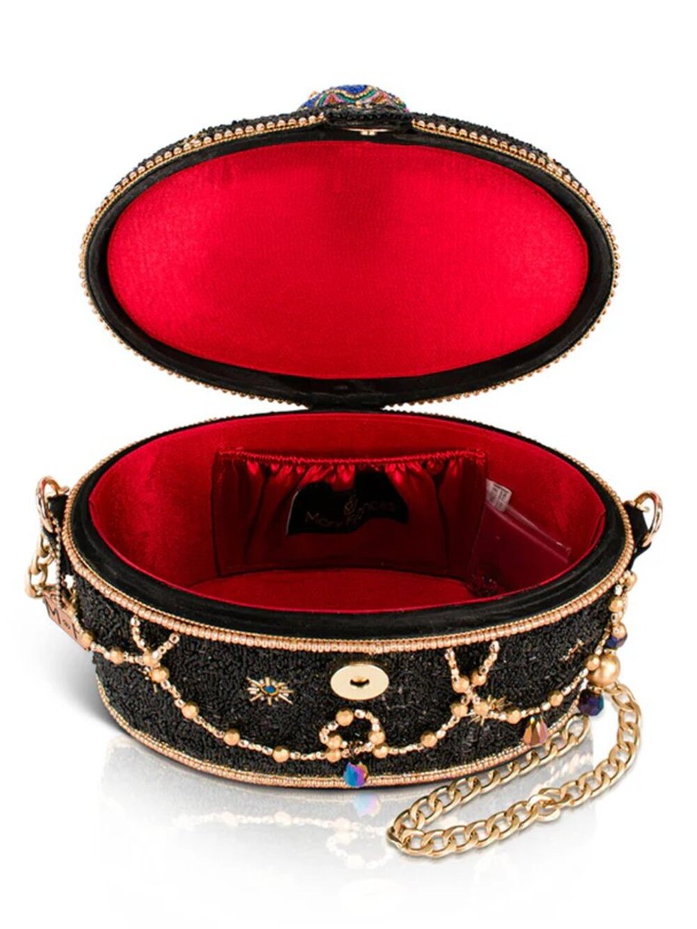 Mary Frances Tree Trimmings Beaded Bag Ornament Handbag Black Gold Purse NEW - Picture 4 of 5